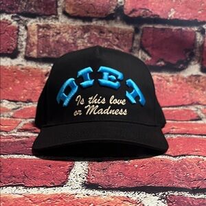 Black and Blue Embroidered Cap